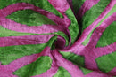 Handmade Pink & Green Ikat Velvet Throw Pillow – 16x24 Luxury Accent