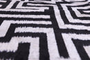 Black & White Geometric Velvet Throw Pillow | 16x24 Handmade Luxury Decor