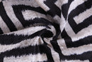 Black & White Geometric Velvet Throw Pillow | 16x24 Handmade Luxury Decor