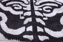 Handmade 16x16 Velvet Pillow – Black & White Ikat Medallion