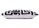 Black & White Geometric Velvet Throw Pillow | 16x24 Handmade Luxury Decor