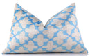 Handmade Velvet Ikat Throw Pillow – Sky Blue & Sand (16x24)