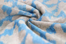 Handmade Velvet Ikat Throw Pillow – Sky Blue & Sand (16x24)