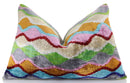 Colorful Wave Silk Velvet Pillow 16x24 – Handcrafted in California