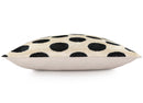 Handmade Velvet Throw Pillow – Black Polka Dot on Ivory (16x24)