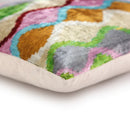 Handmade 16x16 Velvet Pillow – Multicolor Zigzag Ikat Pattern