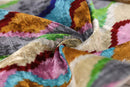 Handmade 16x16 Velvet Pillow – Multicolor Zigzag Ikat Pattern