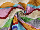 Handmade 16x16 Velvet Pillow – Multicolor Zigzag Ikat Pattern