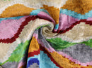 Colorful Wave Silk Velvet Pillow 16x24 – Handcrafted in California