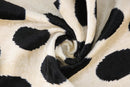Handmade Velvet Throw Pillow – Black Polka Dot on Ivory (16x24)