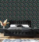 Elegant Dark Wallpaper with Little Flowers Smart