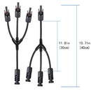 Solar Connectors M Branch Parallel Adapter Cable MMMF+FFFM Pair