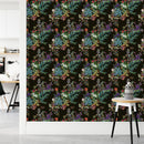 Fashionable Dark Wallpaper with Wildflowers Chic