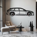 Audi RS6 Avant Metal Car Wall Art with Rotating Wheels - Super Wagon Silhouette Decor - Interactive Automotive Wall Art - KAFMEKA098