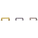 Small Mission Style Handle Solid Brass with Straight Lines & Square Bases Available in Brass, Nickel, and Oil Rubbed Bronze