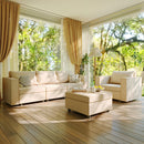 Ainfox 4-Seat and coffee table Modular Sectional Sofa Sleeper Sofa Flannel Sofa with Storage Seat