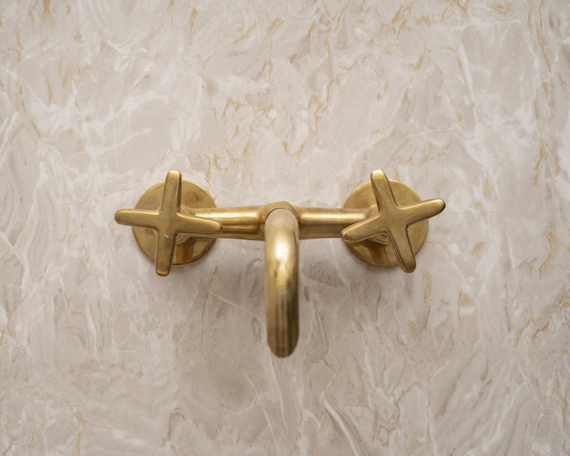 Unlacquered Brass Bathroom Tub Filler Faucet