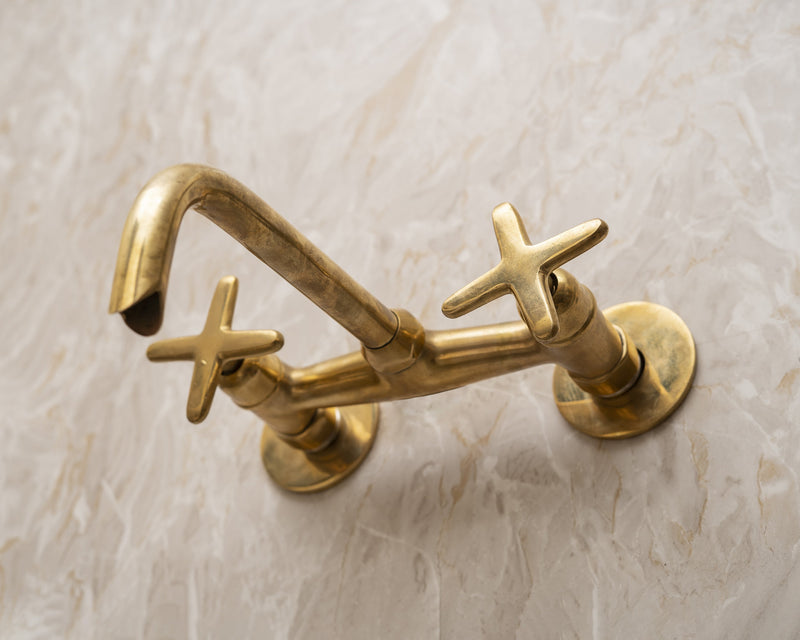 Unlacquered Brass Bathroom Tub Filler Faucet