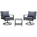 Ainfox 3PCS Patio Sofa With 2 Metal Swivel Chair And Coffee Table For Indoor Outdoor
