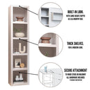 Dark Grey 84-in Tall Wooden Bookcase Shelf