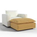Ainfox Module Sofa Oversized Sleeper Sofa Beige With Ottoman Yellow For Living Room