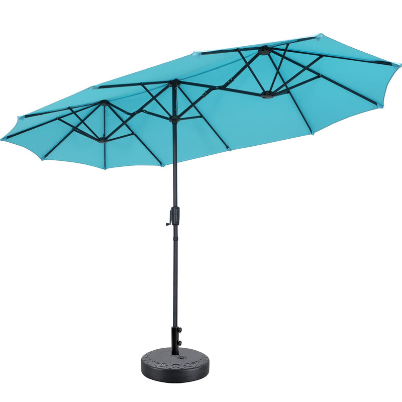 13ft patio umbrella Ainfox 13ft Patio Umbrella Outdoor Two Layers With Umbrella Base Lake blue