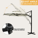 Ainfox 10ft Double Top Heavy-Duty Patio Cantilever Umbrella with Cross Base,5-Year-Non-Fading Outdoor Large Offset Hanging Aluminum Rotation Sun Shade Umbrella with 360°Rotation Adjustable
