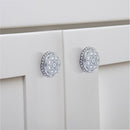 Antique Flower 1-1/2 in. Grey Cabinet Knob