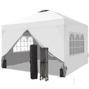 Ainfox 8ft x 8ft Pop Up Canopy Beach Tent with Four Removable Sidewalls for Events, Parties, Camping