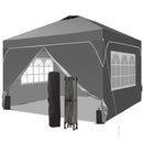 Ainfox 8ft x 8ft Pop Up Canopy Beach Tent with Four Removable Sidewalls for Events, Parties, Camping