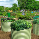 32" Tall x 42" Round Raised Garden Bed, in Sage Green