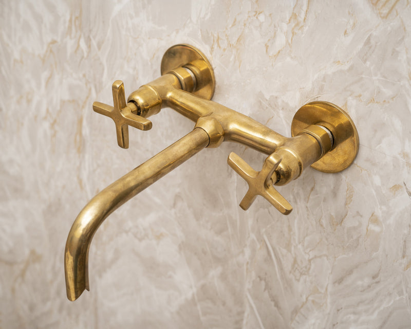 Unlacquered Brass Bathroom Tub Filler Faucet