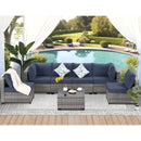 Ainfox 7-Piece Outdoor Wicker Patio Furniture Set,Sectional Conversation Set with 3-Seat Sofa, Loveseat, Coffee Table, Chairs & Ottomans, Gray, Space-Saving Design for Backyard, Porch, Poolside