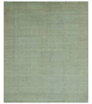 Traditional Turkish Fine Blue And Beige 9.7x12 Hand Knotted Wool Rug