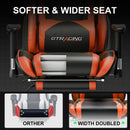 GTRACING Gaming Chair Office Chair PU Leather with Footrest&Adjustable Headrest-099NAF-WMT