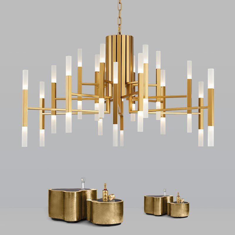 Mirodemi® Gold/Black Postmodern LED Chandelier For Living Room, Lobby, Restaurant