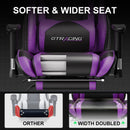 GTRACING Gaming Chair Office Chair PU Leather with Footrest&Adjustable Headrest-099NAF-WMT