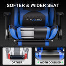 GTRACING Gaming Chair Office Chair PU Leather with Footrest&Adjustable Headrest-099NAF-WMT
