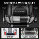 GTRACING Gaming Chair Office Chair PU Leather with Footrest&Adjustable Headrest-099NAF-WMT
