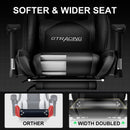 GTRACING Gaming Chair Office Chair PU Leather with Footrest&Adjustable Headrest-099NAF-WMT