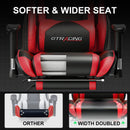 GTRACING Gaming Chair Office Chair PU Leather with Footrest&Adjustable Headrest-099NAF-WMT