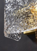 Water Pattern Glass Square Wall Sconce Lamp