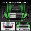 GTRACING Gaming Chair Office Chair PU Leather with Footrest&Adjustable Headrest-099NAF-WMT