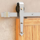 Non-Bypass Sliding Barn Door Hardware Kit - Arrow Design Roller - Silver Finish