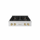 ZLINE 30" Paramount Gas Rangetop DuraSnow® Stainless Steel Champagne Bronze SRTSZ-30-CB
