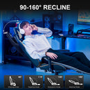GTRACING Gaming Chair Office Chair PU Leather with Footrest&Adjustable Headrest-099NAF-WMT