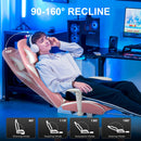 GTRACING Gaming Chair Office Chair PU Leather with Footrest&Adjustable Headrest-099NAF-WMT