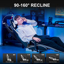 GTRACING Gaming Chair Office Chair PU Leather with Footrest&Adjustable Headrest-099NAF-WMT