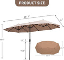 Ainfox 13ft Patio Umbrella Outdoor Two Layers Market Extra Large Table Umbrella