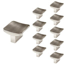 Concave 1-1/4 in. Satin Nickel Square Cabinet Knob (10-Pack)